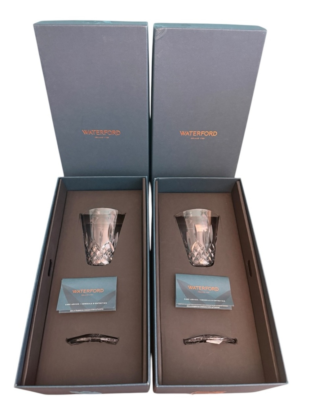 WATERFORD Lismore Tall Medium Crystal Goblets Set of 2 NEW